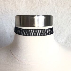 NWOT Black Mesh Choker Necklace